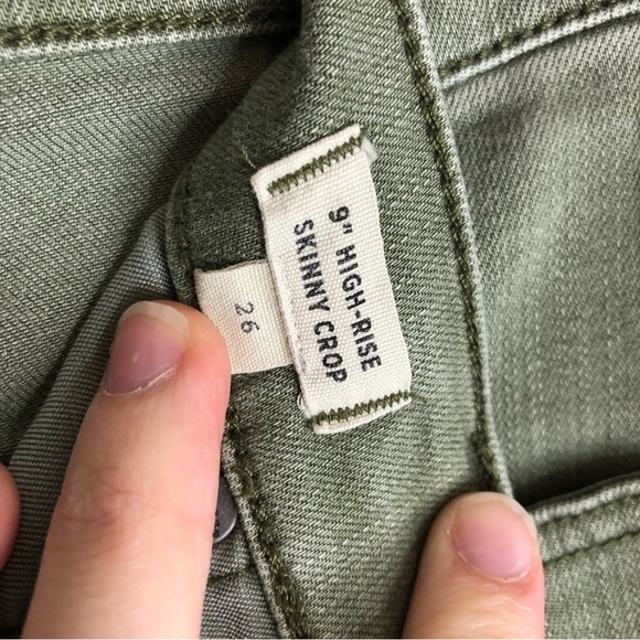 Madewell Denim High Waisted Shorts Cut Off Green Size 26 High Rise - Picture 5 of 8
